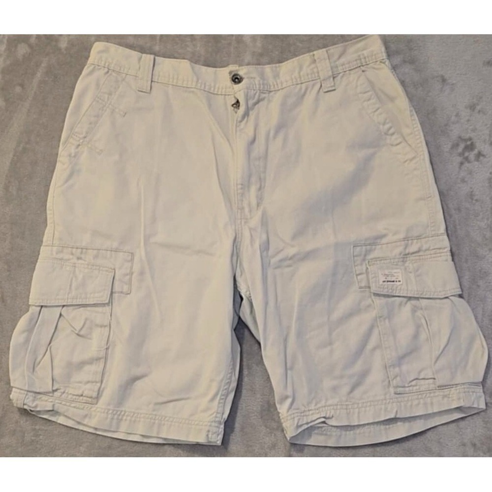 Levis Shorts Mens 38 Beige Cargo Zipper Pocket Gorpcore Hiking Outdoor Y2K Twill